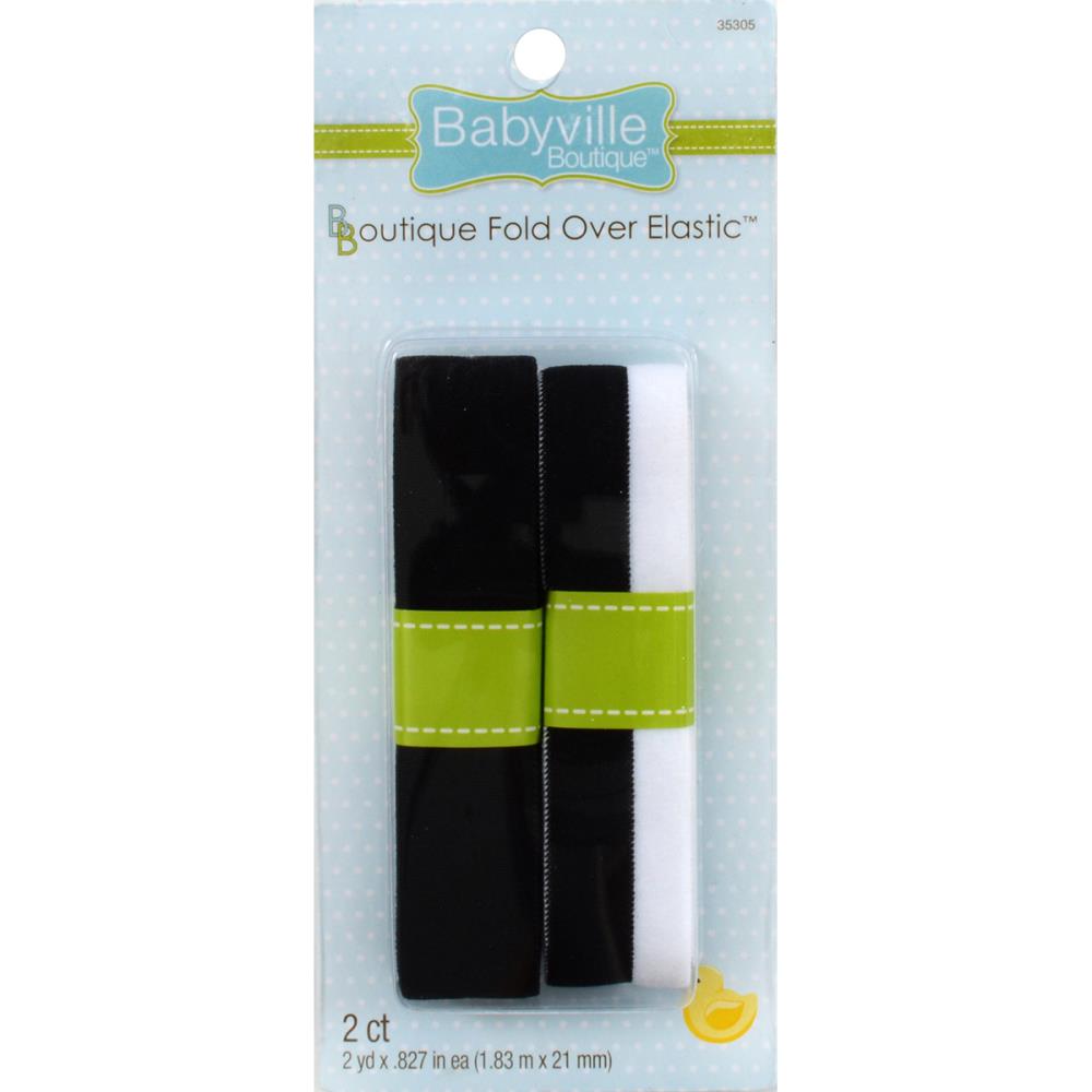 Dritz Fold-Over Elastic, 1 by 7-Inch, Black 