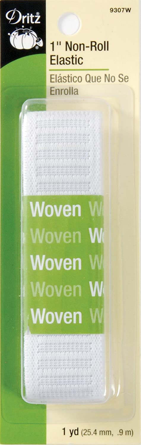 Dritz Non-Roll Elastic Woven White